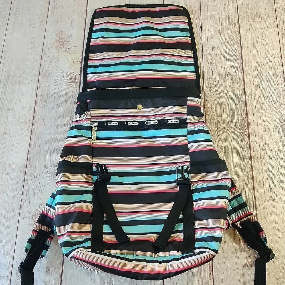 LeSportsac Tennis Stripe Journey Backpack Large NWT
